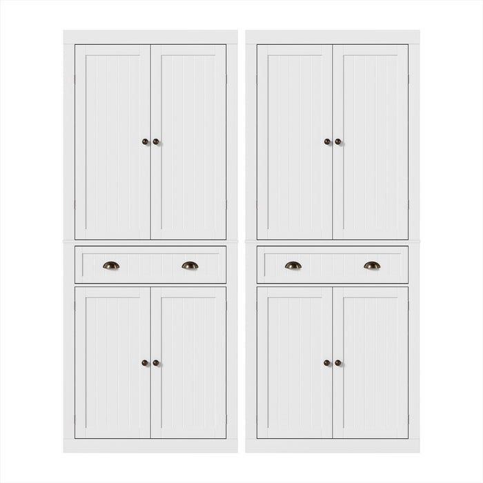 Artiss 2x Buffet Sideboard Cabinet 6-Tier Storage Pantry Cupboard Drawer White