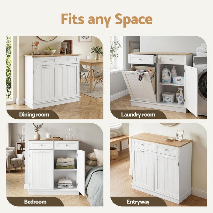 Artiss Buffet Sideboard Cabinet Kitchen Tilt Out Bin Holder Storage Cupboard