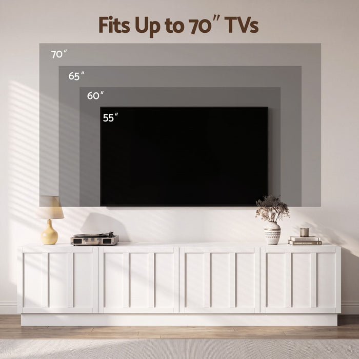 Artiss 180cm TV Unit Entertainment Cabinet Fluted Style Cable Management White