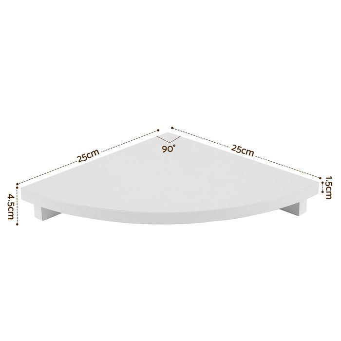 Artiss 4pc Corner Floating Wall Shelf Wall Mounted Display Rack Round Edge White