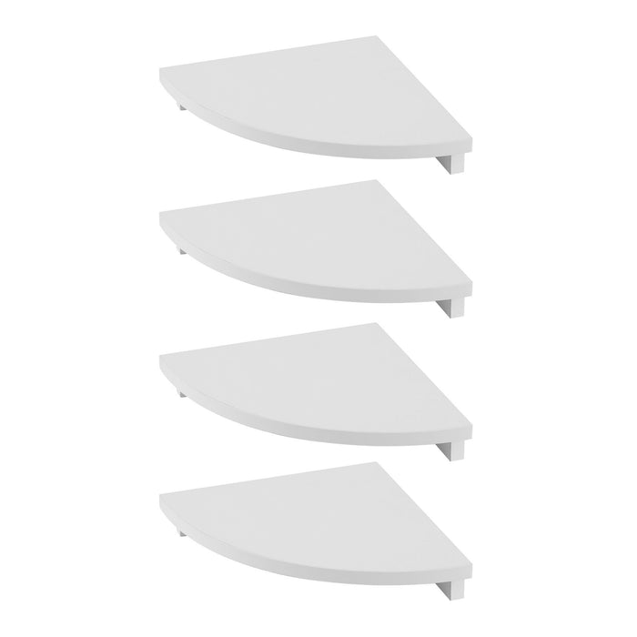 Artiss 4pc Corner Floating Wall Shelf Wall Mounted Display Rack Round Edge White