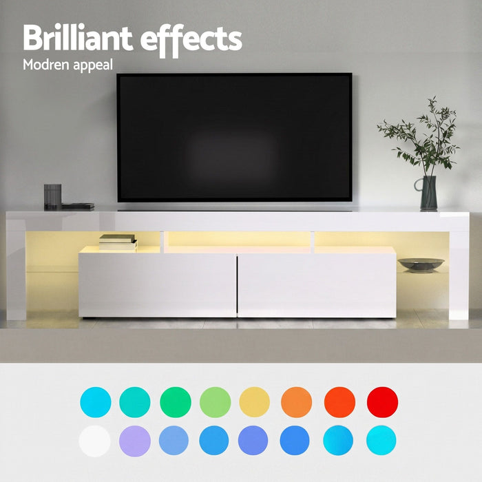 Artiss LED TV Unit & Coffee Table Set Storage Cabinet White