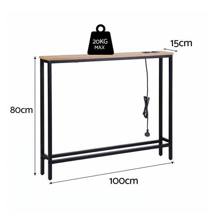 Artiss Console Table Entryway Hallway Display Desk Charging Station Wood