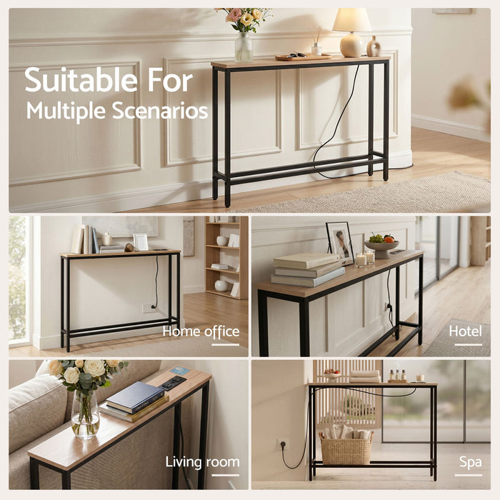Artiss Console Table Entryway Hallway Display Desk Charging Station Wood