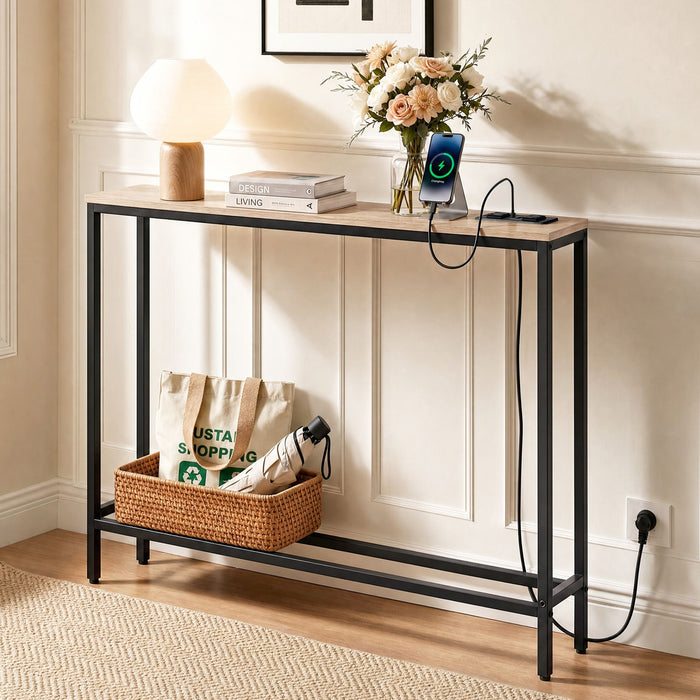 Artiss Console Table Entryway Hallway Display Desk Charging Station Wood