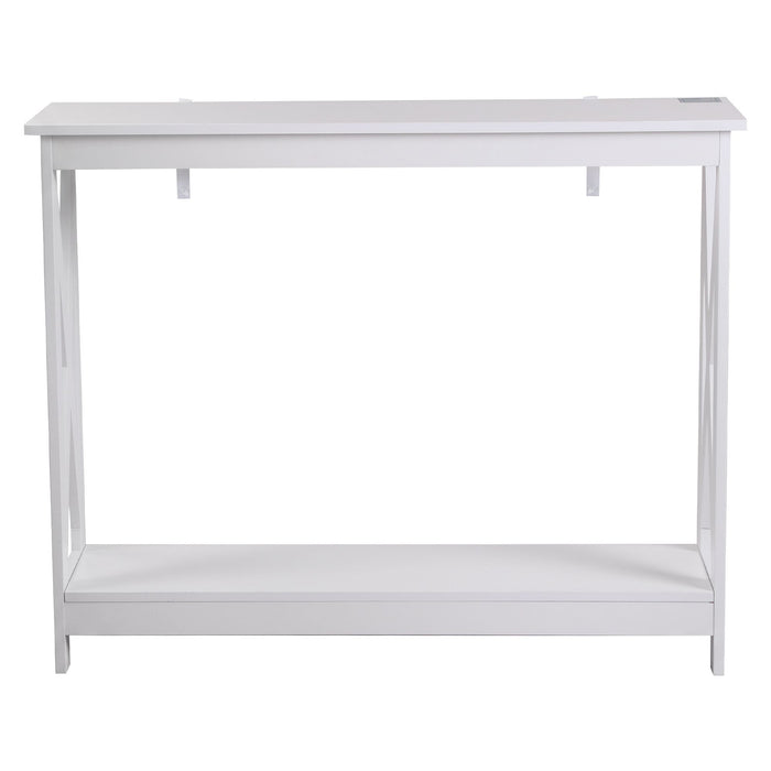 Artiss Console Table Entryway Hallway Display 2-Tier Narrow Sofa Table 100CM White