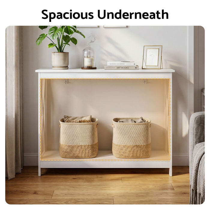 Artiss Console Table Entryway Hallway Display 2-Tier Narrow Sofa Table 100CM White