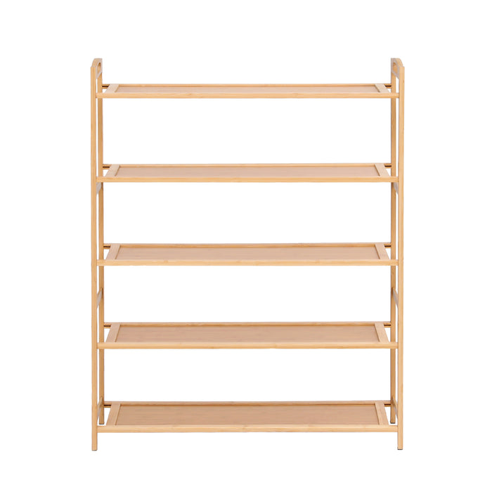 Artiss 5 Tier Shoe Rack Bamboo Storage Organiser Pine