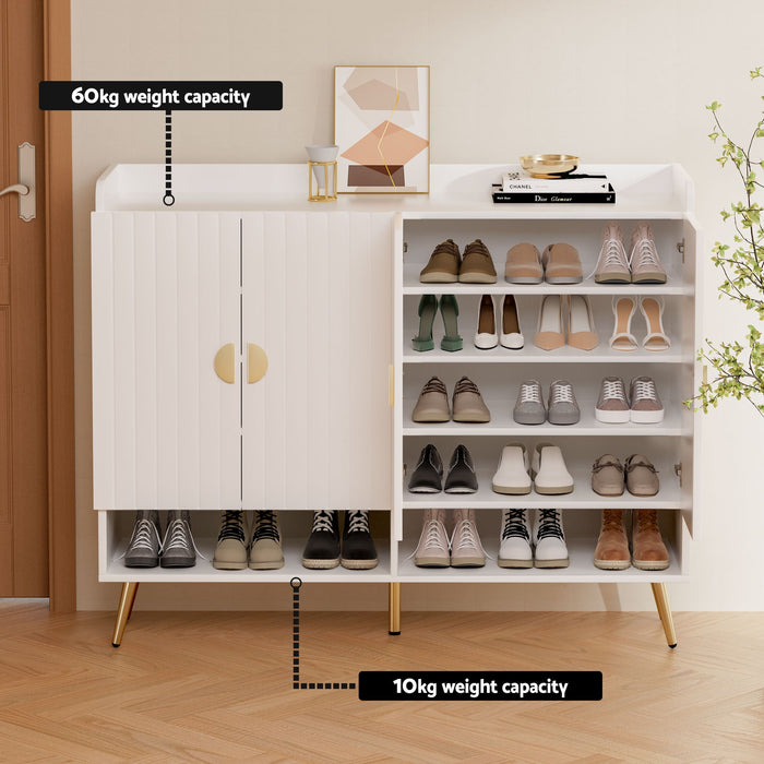Artiss Shoe Cabinet Bench Set Adjustable Shelf Hallway Living Room White