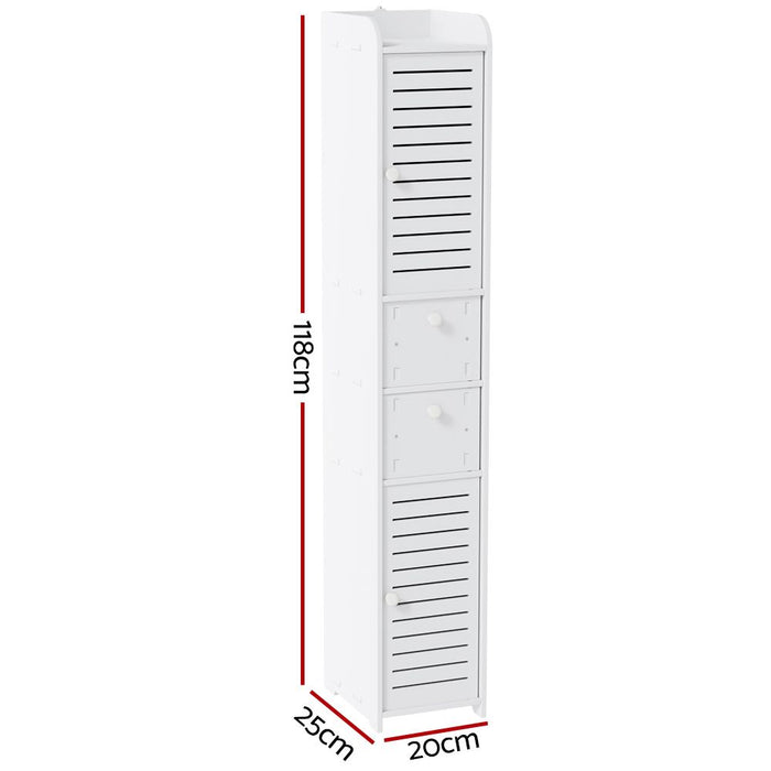 Artiss 2X Bathroom Toilet Storage Cabinet Laundry Tallboy Cupboard