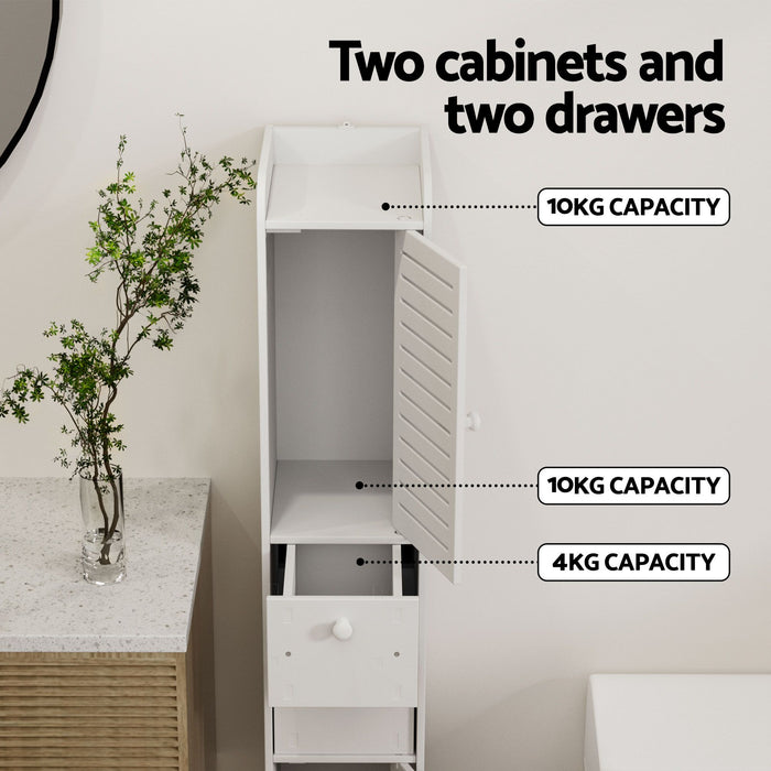 Artiss 2X Bathroom Toilet Storage Cabinet Laundry Tallboy Cupboard