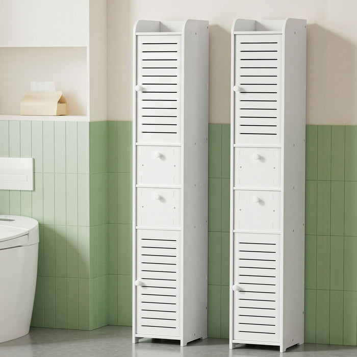 Artiss 2X Bathroom Toilet Storage Cabinet Laundry Tallboy Cupboard