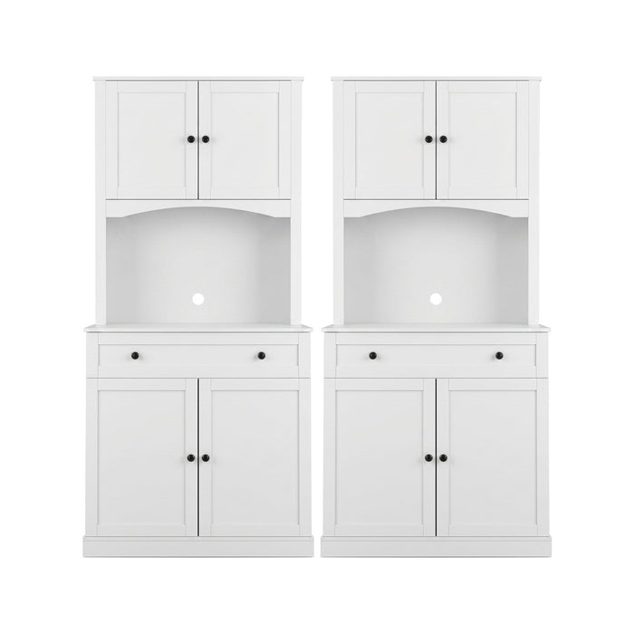Artiss 2x Buffet Sideboard Hutch Pantry Cabinet Kitchen Storage BEINI White
