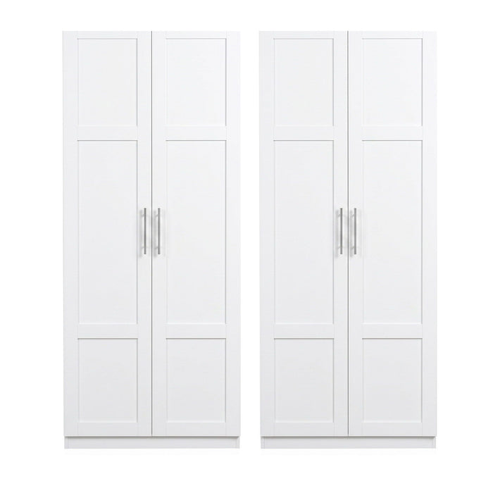 Artiss 2x Buffet Sideboard Cabinet Pantry Hutch Kitchen Storage Organiser White
