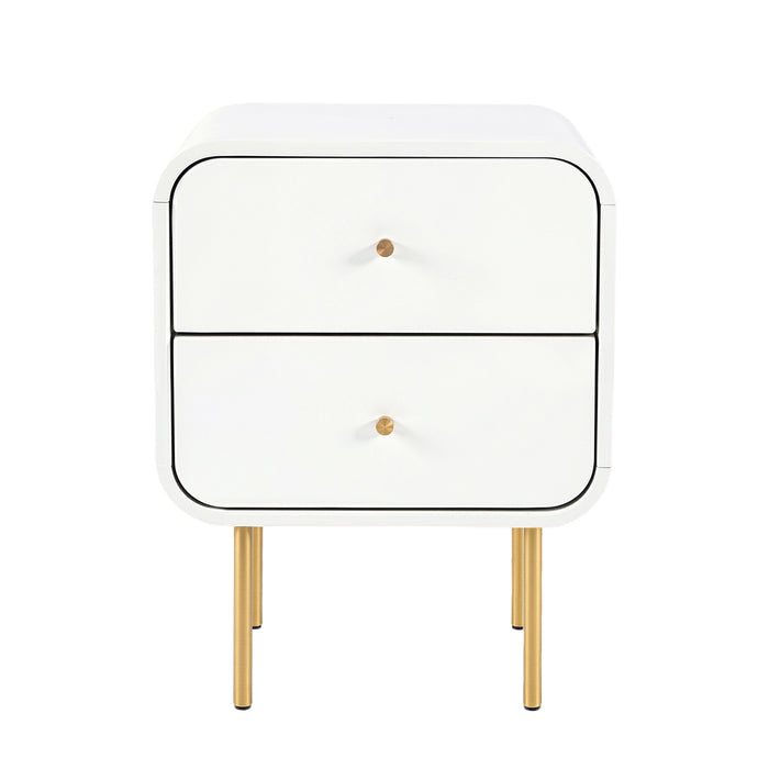 Artiss Bedside Table 2 Drawers Side End Table Nightstand White