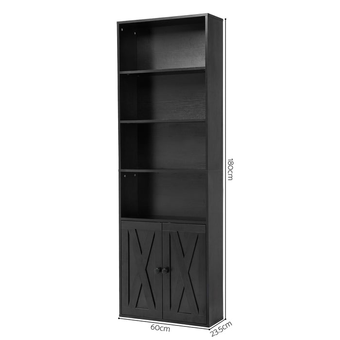 Artiss 6-Tier Bookshelf Display Cabinet Storage Black