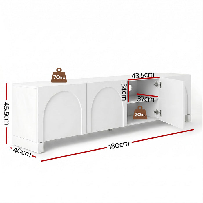 Artiss TV Unit Entertainment Unit Storage Cabinet Adjustable Shelf 180cm White