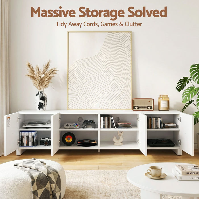 Artiss TV Unit Entertainment Unit Storage Cabinet Adjustable Shelf 180cm White