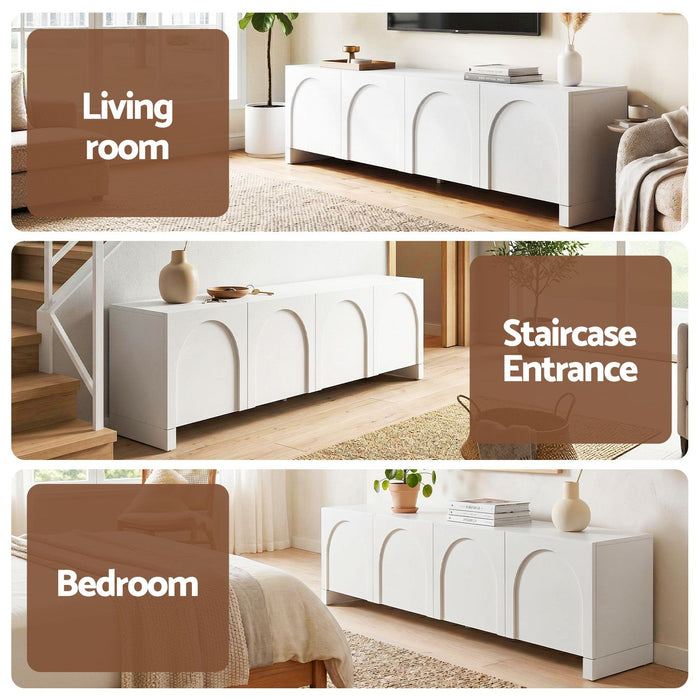 Artiss TV Unit Entertainment Unit Storage Cabinet Adjustable Shelf 180cm White