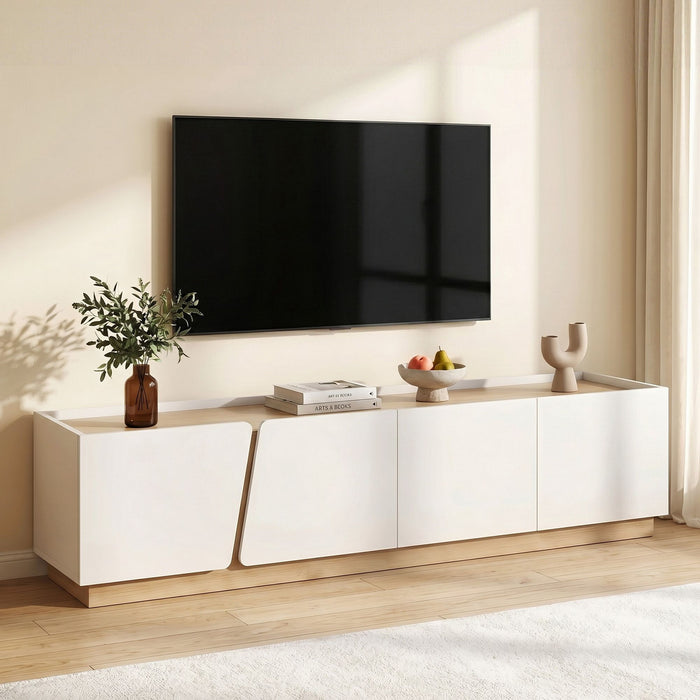 Artiss 180cm TV Unit Storage Cabinet Living Room Grayish white & Walnut