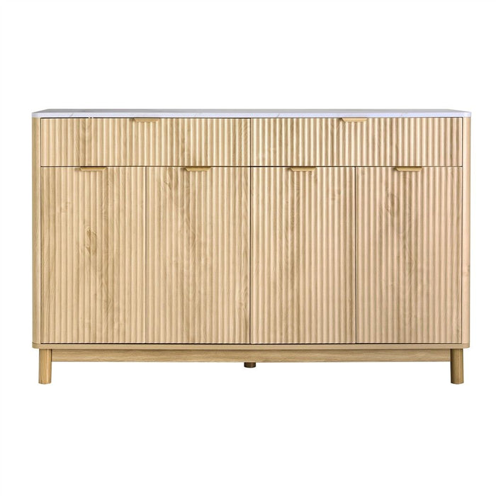 Artiss Buffet Sideboard Cabinet Kitchen Storage Cupboard Marble 2 Drawers Pine