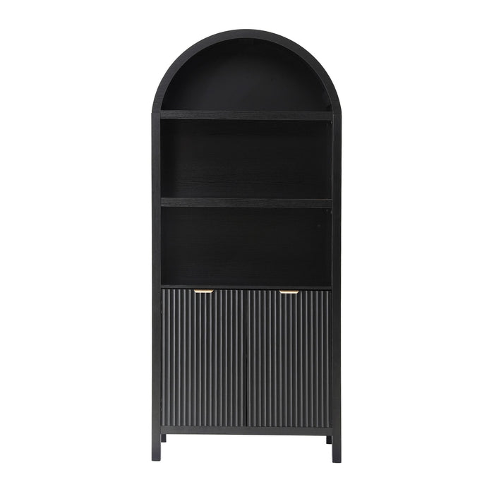 Artiss Buffet Sideboard Cabinet Pantry 180CM Arched Storage Bookshelf Black