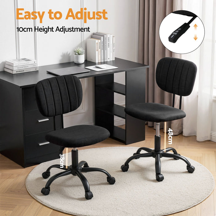 Artiss Office Desk & Chair Set 120cm Computer Desk with 3 Drawers & Open Shelves, Ergonomic Armless Office Chair with Wheels, Height Adjustable for Home Office Study