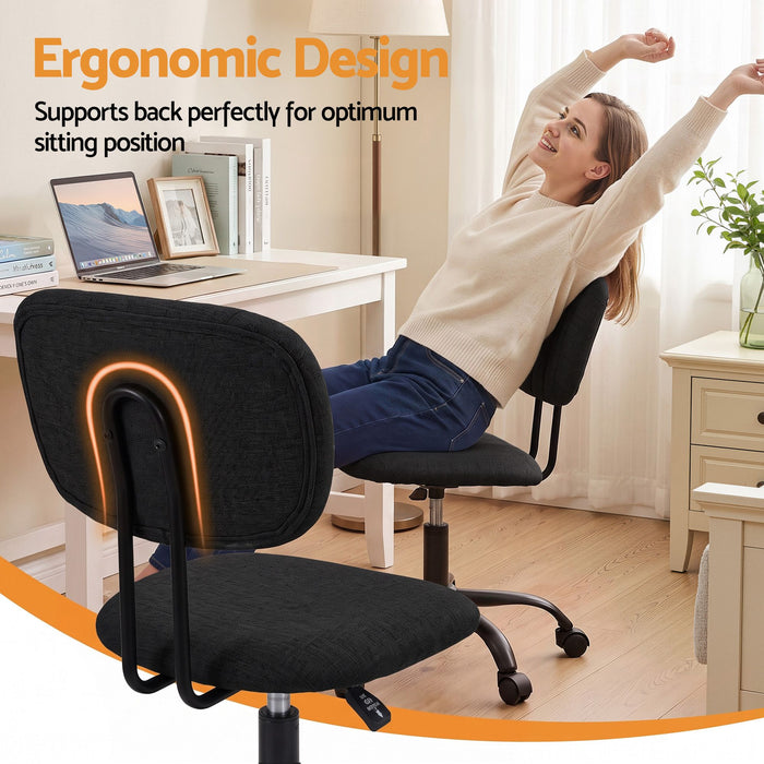 Artiss Office Desk & Chair Set 120cm Computer Desk with 3 Drawers & Open Shelves, Ergonomic Armless Office Chair with Wheels, Height Adjustable for Home Office Study