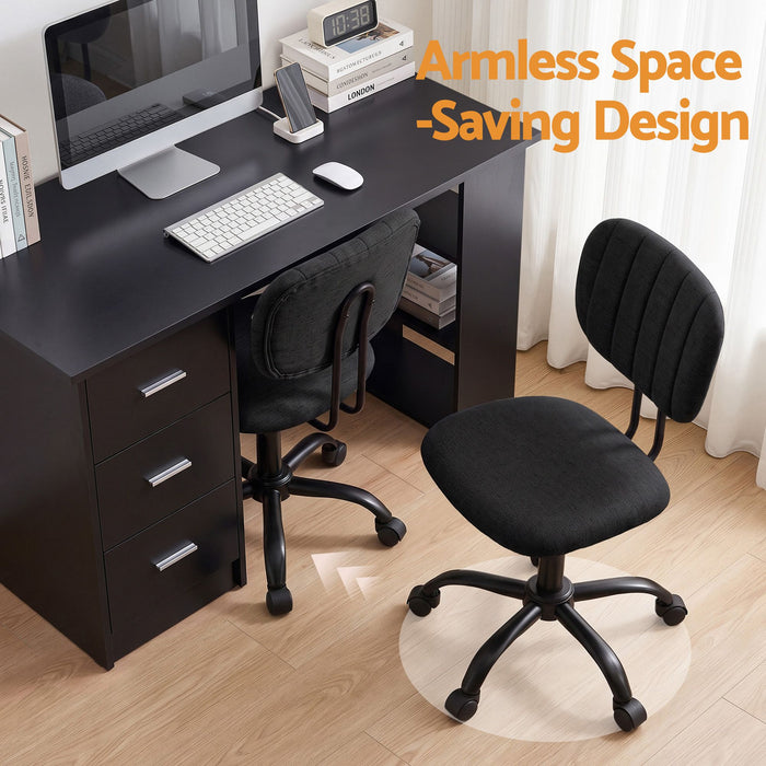 Artiss Office Desk & Chair Set 120cm Computer Desk with 3 Drawers & Open Shelves, Ergonomic Armless Office Chair with Wheels, Height Adjustable for Home Office Study