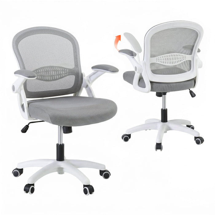 Artiss Computer Desk & Ergonomic Office Chair Set 120cm Home Office Study Desk with 3 Drawers & 3 Shelves, Mesh Computer Chair with Flip-Up Armrests