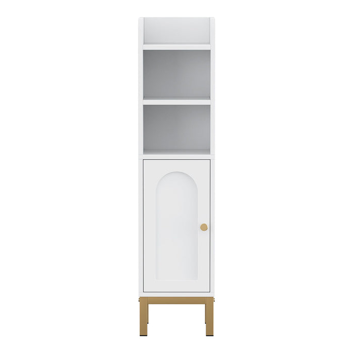 Artiss 2X Bathroom Storage Cabinet Floor Organizer Toilet Corner Adjustable Shelf with Door White