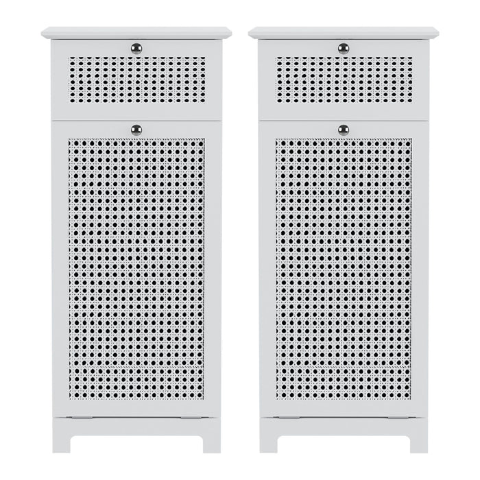 Artiss 2X Laundry Hamper Cabinet Bathroom Storage White Rattan