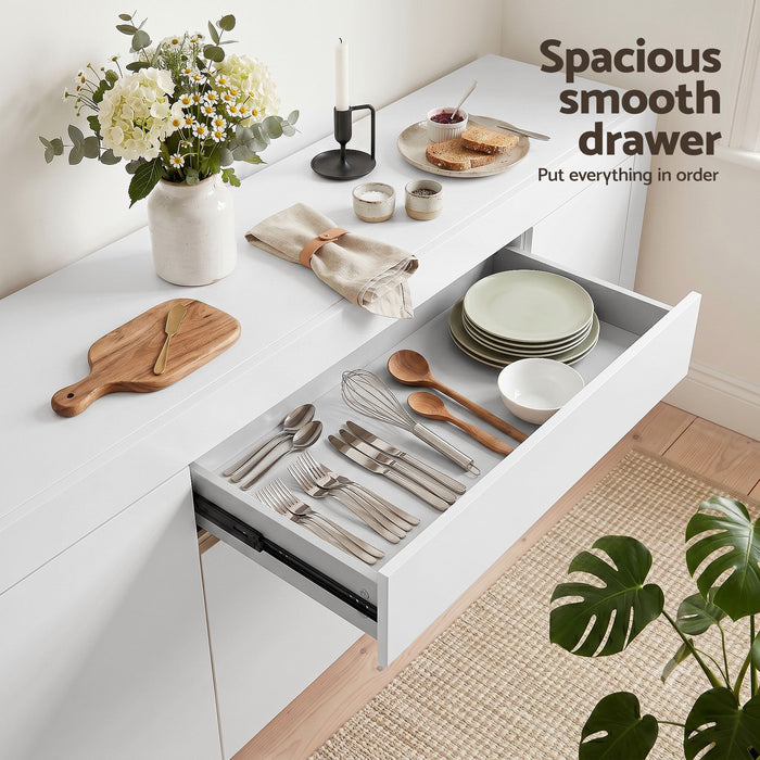 Artiss Buffet Sideboard Cabinet 180cm Cupboard Pantry Storage Drawer White DANA