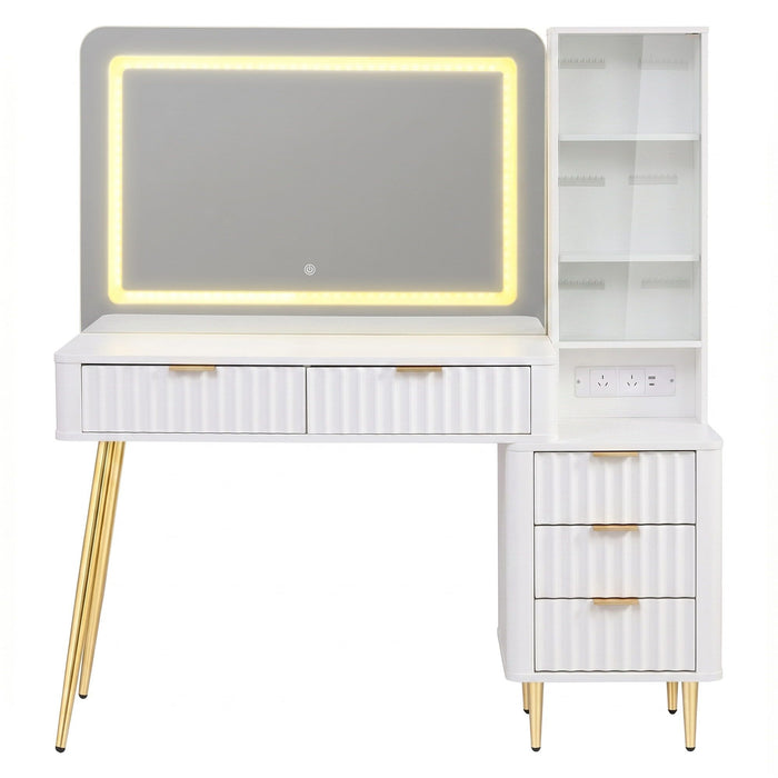 Artiss Dressing Table LED Vanity Desk Charging Station White
