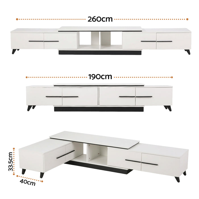 Artiss Extendable TV Cabinet Entertainment Unit Stand White