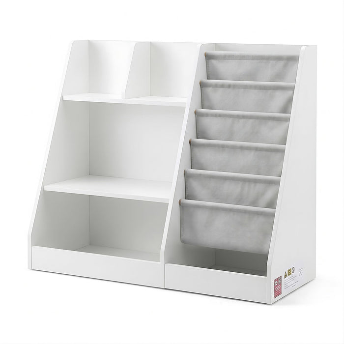 Keezi Kids Bookshelf Wood Bookcase Toddler Toys Storage Rack Display Shelves