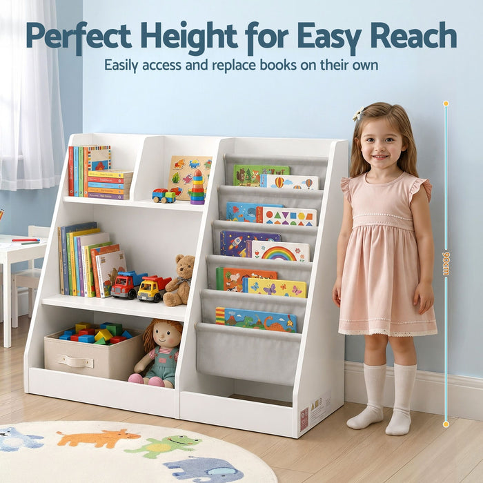 Keezi Kids Bookshelf Wood Bookcase Toddler Toys Storage Rack Display Shelves