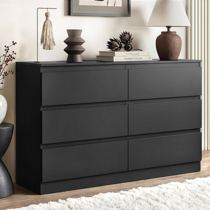 Artiss 6 Chest of Drawers Lowboy Black
