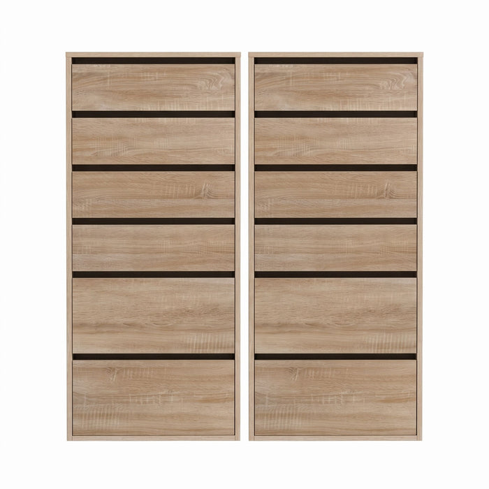 Artiss 2x Chest of 6 Drawers Dresser Tallboy Pine