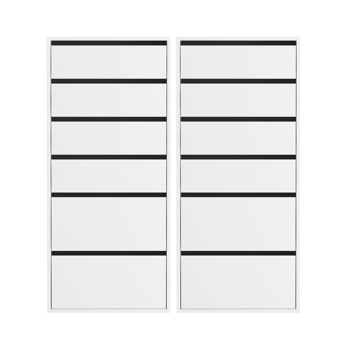 Artiss 2x Chest of 6 Drawers Dresser Tallboy White