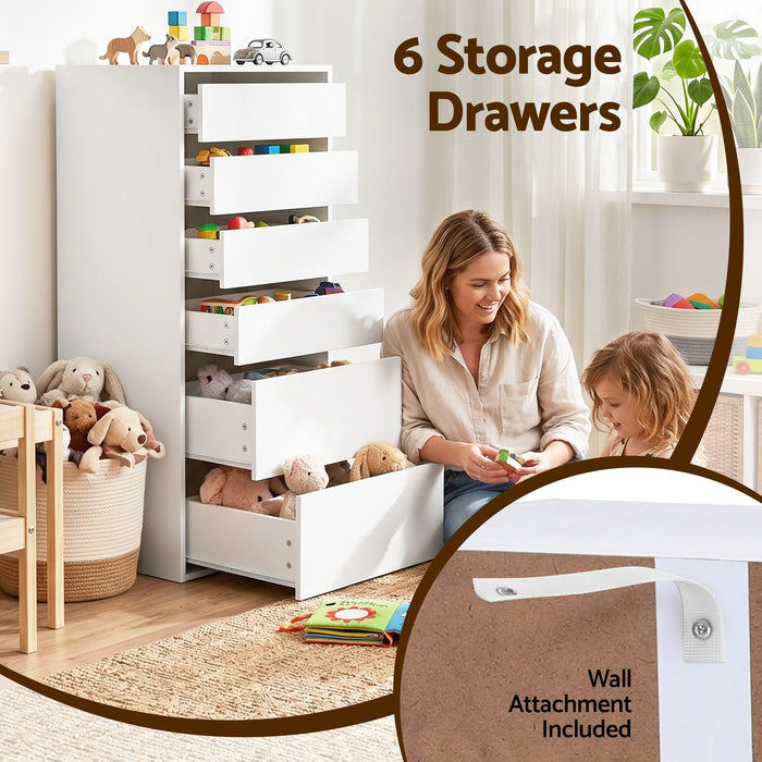 Artiss 2x Chest of 6 Drawers Dresser Tallboy White