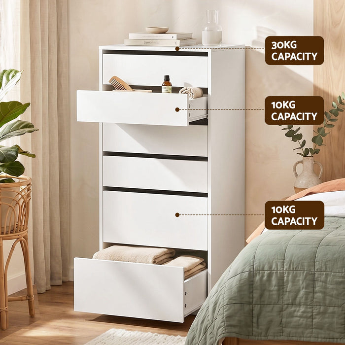 Artiss 2x Chest of 6 Drawers Dresser Tallboy White