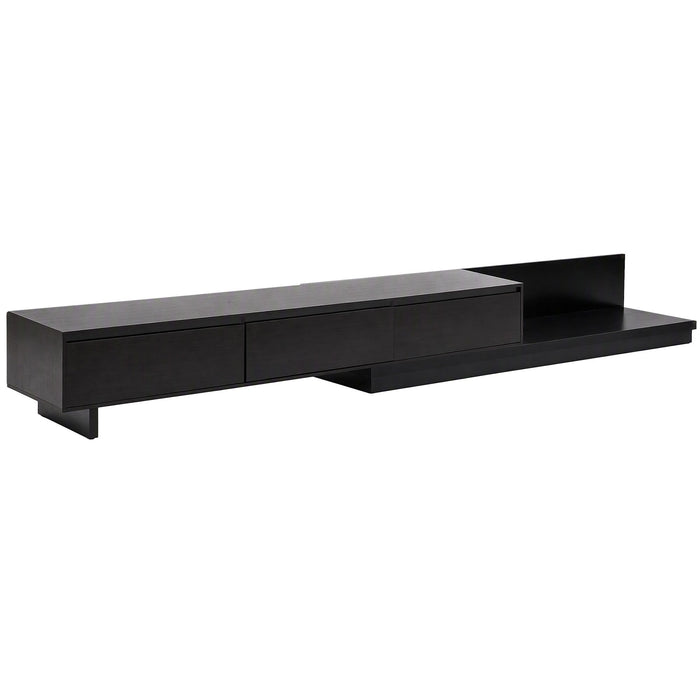 Artiss Extendable TV Unit 200CM 3 Storage Drawers Dark Walnut & Black