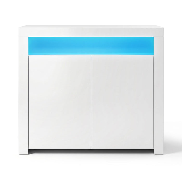 Artiss 2x Buffet Sideboard Cabinet LED Cupboard High-Gloss Storage Pantry ARNO