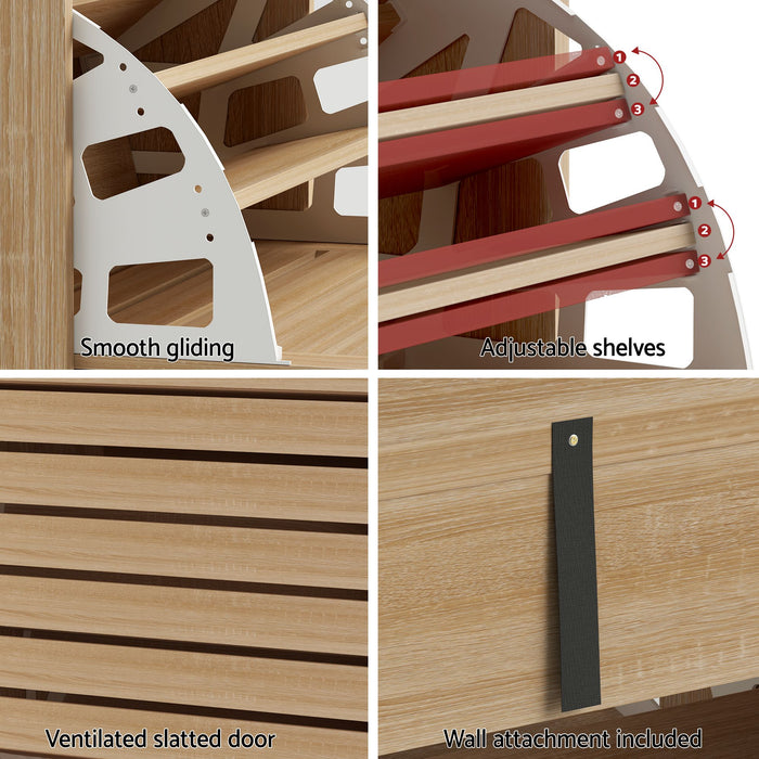 Artiss 2x Shoe Cabinet Storage Organiser 3 Flip Drawer Pine