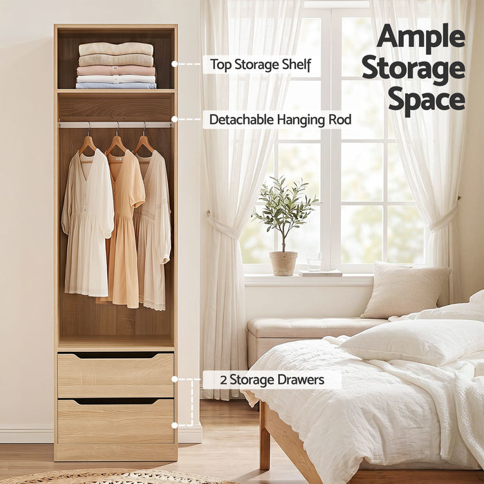 Artiss Wardrobe Clothes Closet Storage Organizer Pine