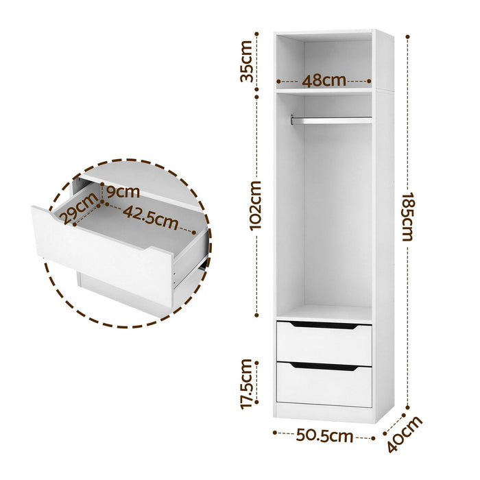 Artiss Wardrobe Clothes Closet Storage Organizer White