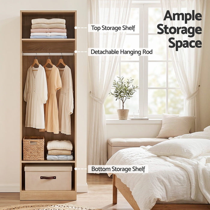 Artiss Wardrobe Clothes Closet Storage Organizer Shelf Pine