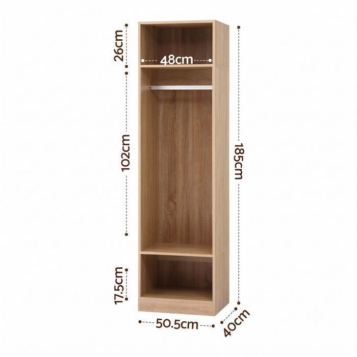 Artiss Wardrobe Clothes Closet Storage Organizer Shelf Pine