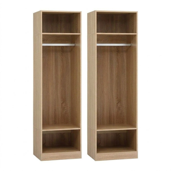 Artiss 2X Wardrobe Clothes Closet Storage Organiser Shelf Pine
